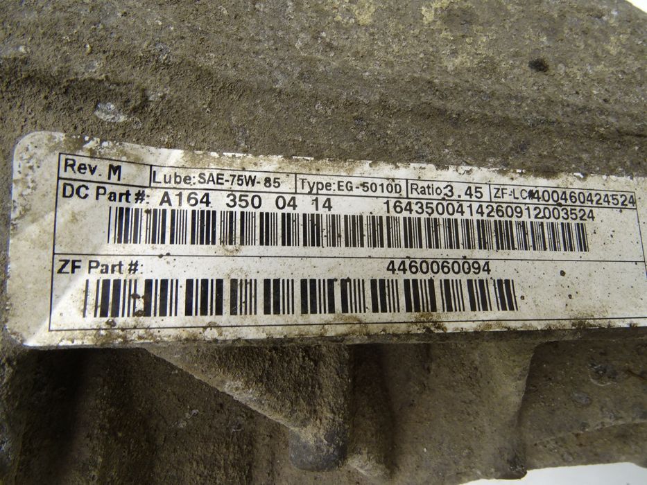 Most dyfer TYŁ tylny dyferencjał 3.45 a1643500414 mercedes ML w164 3.0 CDI