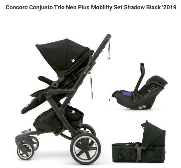 Trio Concord Neo Plus Mobility Set Shadow Black '2019 + ISOFIX - Excelente estado