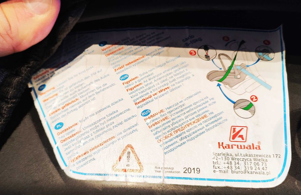 Nosidełko, fotelik Karwala Carlo 0-10 kg