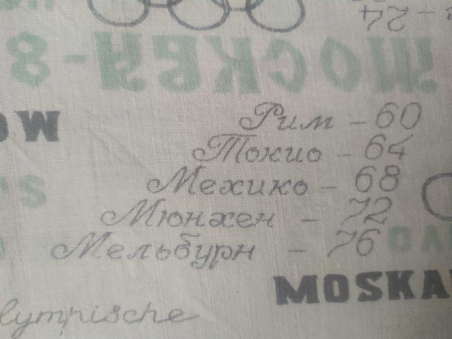 Тканина "Олімпіада 1924 -1980 рік"
