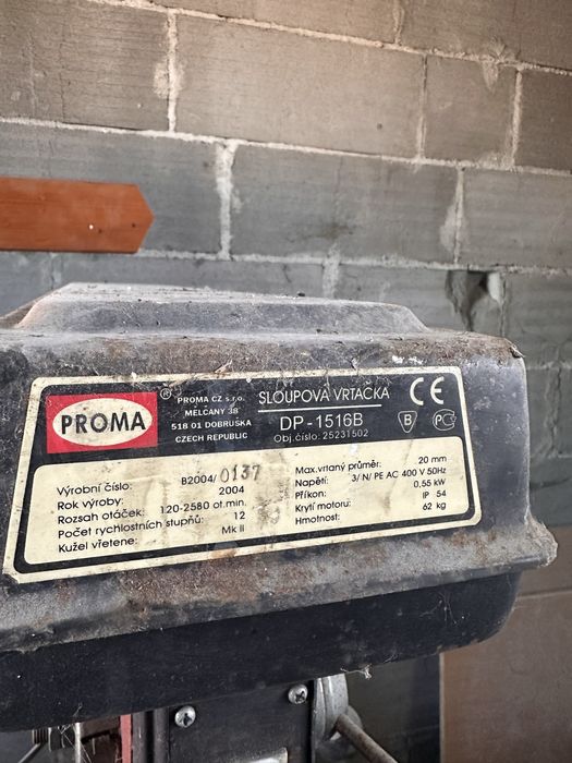 Wiertarka stołowa Proma 400V 62kg