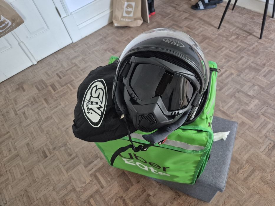 Capacet mota mochila