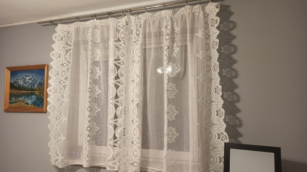 Firanki PRL bialo ecri