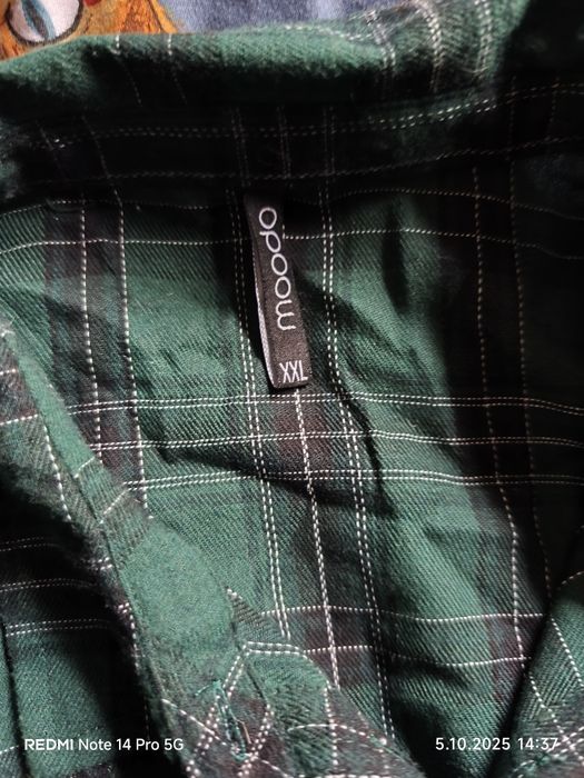 Koszula zielona krata XXL