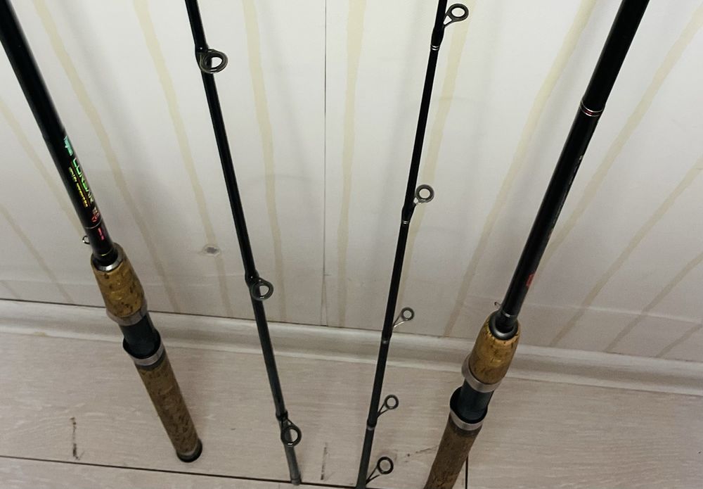 Комплект карбон 2 спінінги та вудка