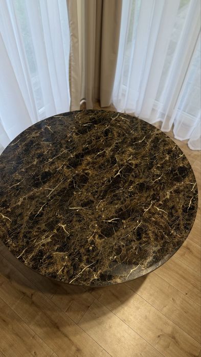 Stół okrągły Efekt Marmuru Westwing 110 cm