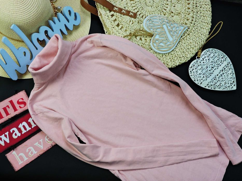 Zeeman - bawełniany golfik pudrowy róż r 158/164