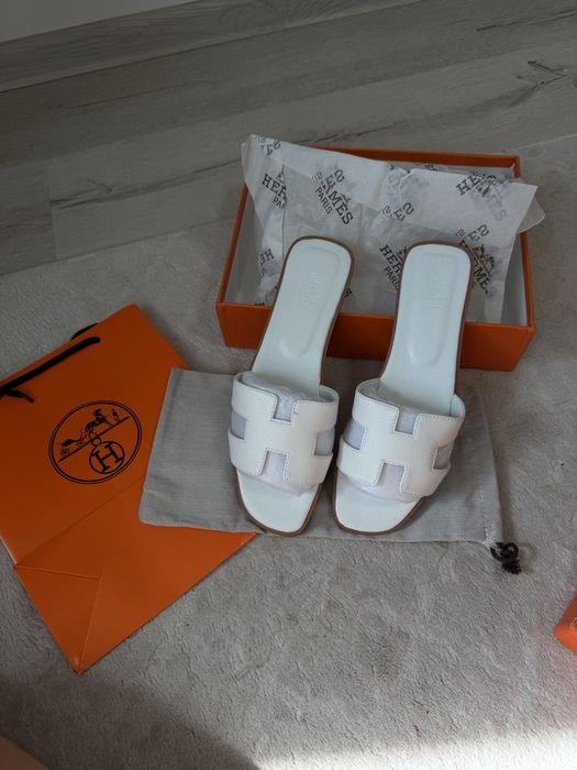 Шкіряні жіночі шльопанці Hermes 39 розмір (у наявності)