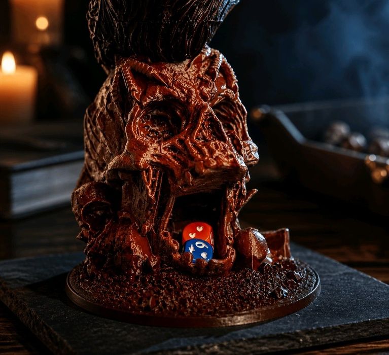Wieża do kości Kruczy Król zgodna z D&D Pathfinder Warhamm.
