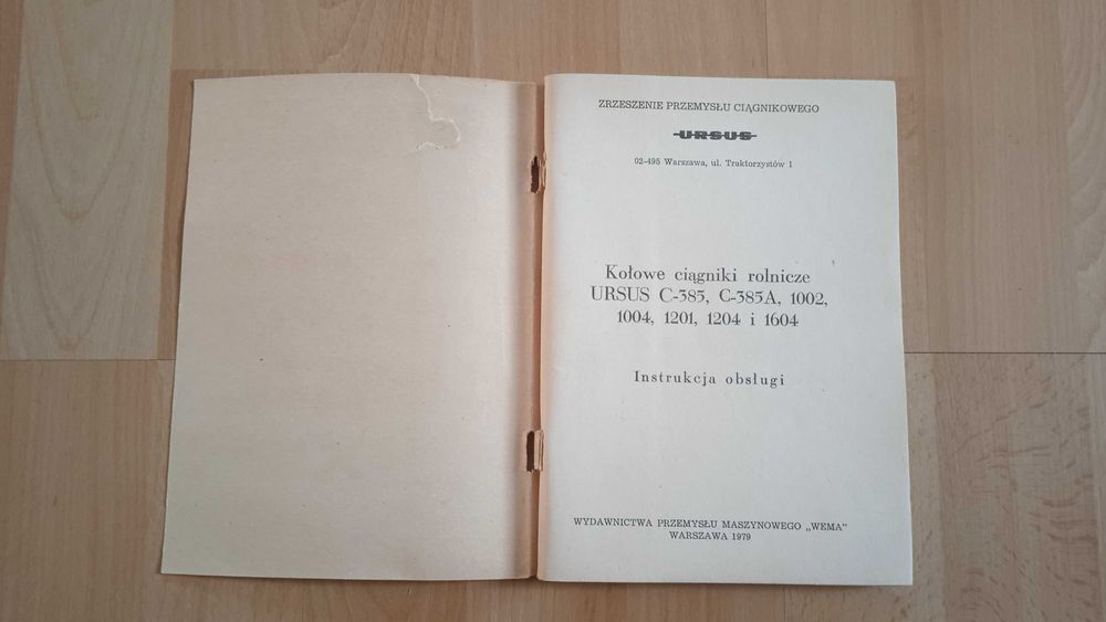 Instrukcja obsługi ciągnik Ursus C385 C385A 1002 1004 1201 1204 1604 oryginał