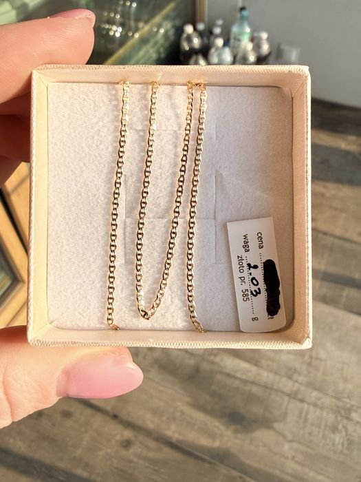 Zloty łancuszek diamentowany  50cm proba 585