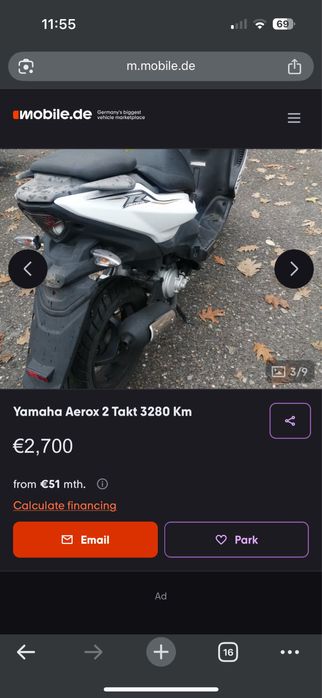 Yamaha Aerox рестайлігн, фейс лифт Minarelli long