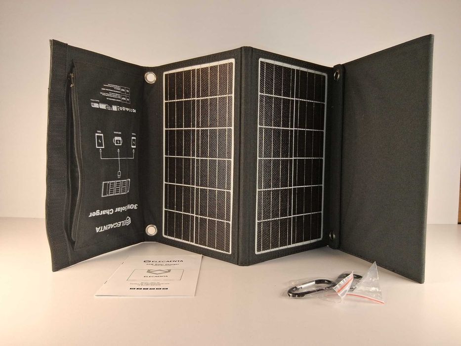E169 ELECAENTA 30W Ładowarka Solarna Panel Fotowoltaiczny PowerbankUSB