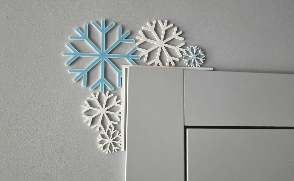 Декоративний кутик на двері зі сніжинками, 3D-друк