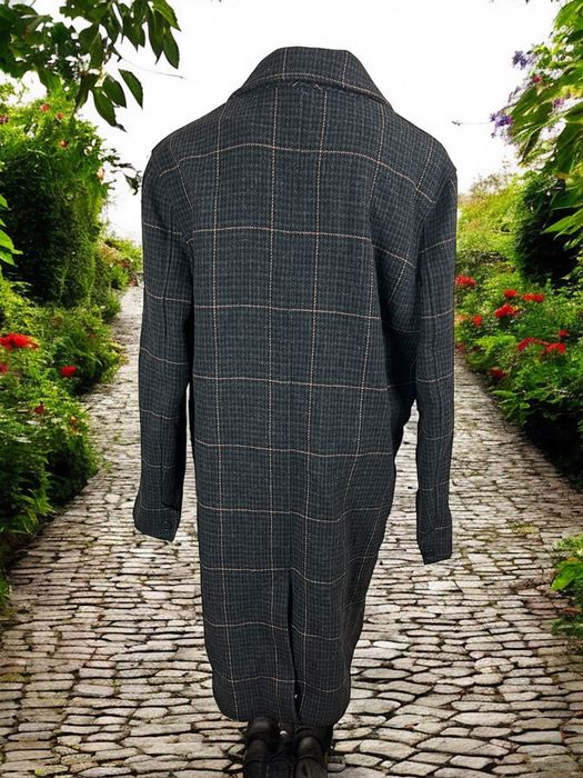 Weekday Carver Checked Coat roz. L męski płaszcz w kratkę