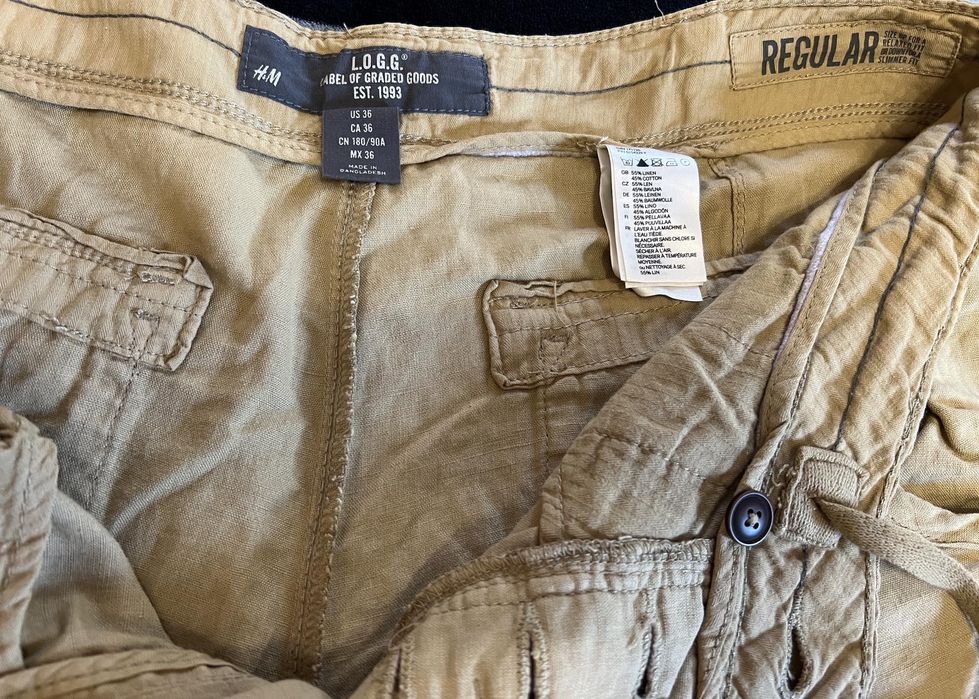 Фирменные тактические  мужские штаны лён.