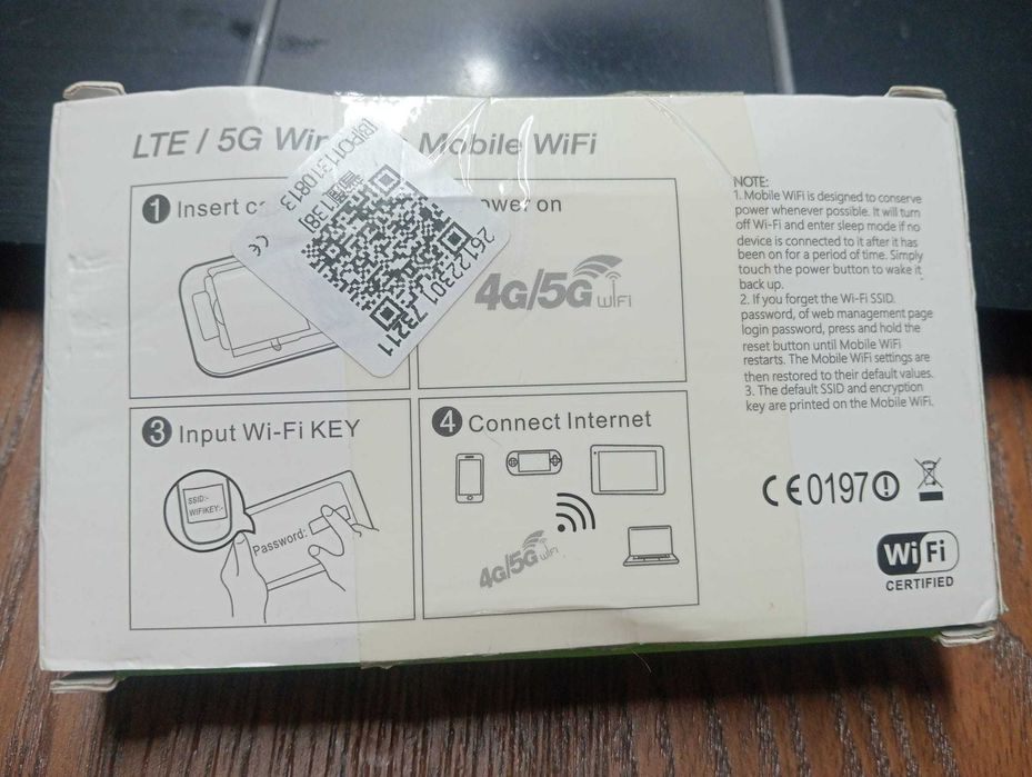 Hotspot Wi-Fi Móvel 4G/5G LTE – Bateria 3200mAh – Novo / Desbloqueado