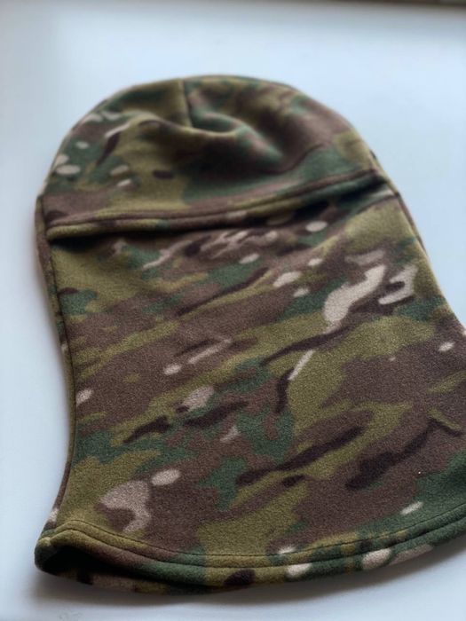 Флісова Балаклава мультикам, піксель, чорна, олива/хакі зимова