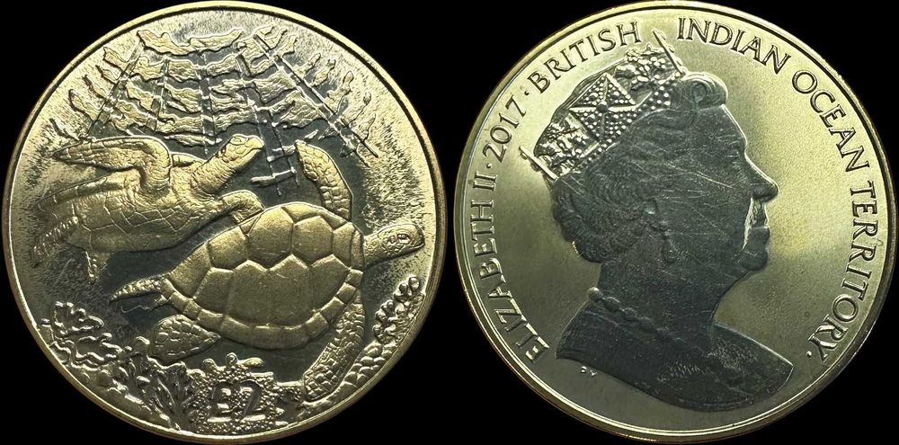 2 Libras - 2017 - Território Britânico do Oceano Índico - Tartarugas