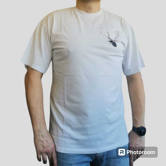 Męski t-shirt gołąb z granatem - prod. włoska L