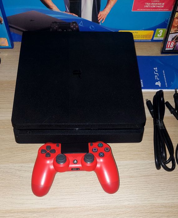 Ps4 Slim  1 Tb C/Caixa + 1 Comando Original + Gta V Selado + Fifa 19