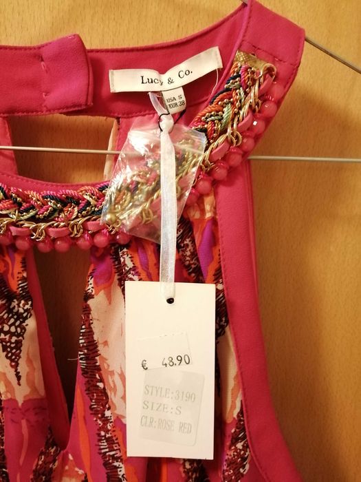 Vestido fluído elegante pelo joelho, T36/38, para festa/cerimónia