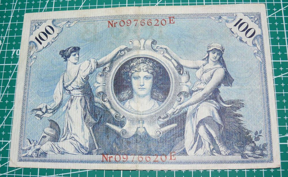 Niemcy 100 marek 1908 P.33 pieczęć czerwona