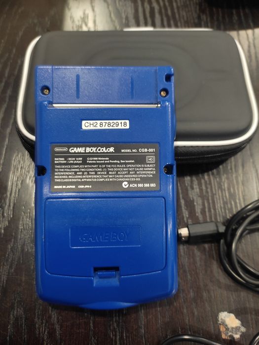 Conjunto Gameboy Color Roxa com cabo link carregador USB e bolsa de proteção