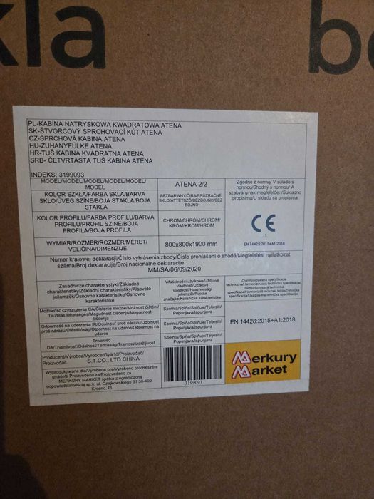 Nowa kabina prysznicowa 80x80 ATENA chrom