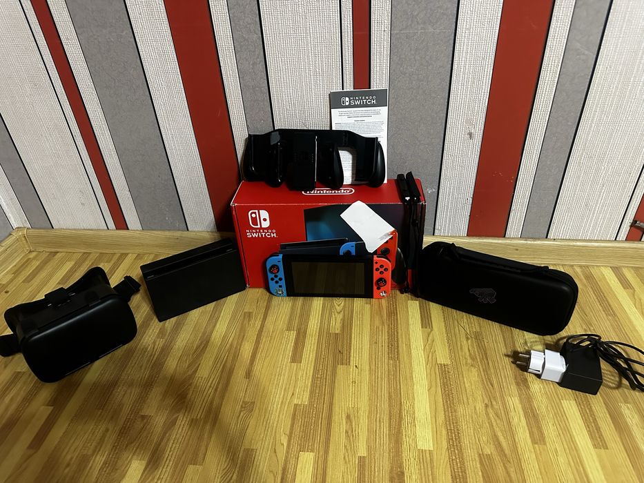 Nintendo switch kefir v2 фул комплект + обычный режим + карта памяти + виар бокс