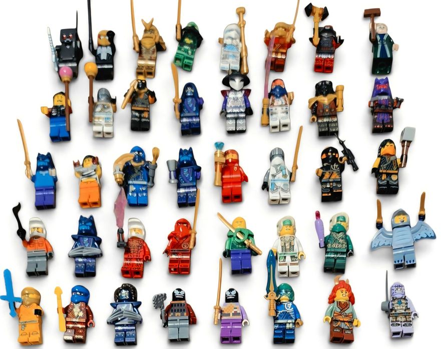 Figurki Ninjago stan bardzo dobry 40 szt. Wielki Zestaw 40 Figurki LEGO Ninjago - Oryginalne! Unikaty, Ninja, Złoty, Sezony