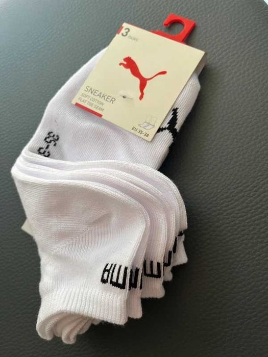 3-pak oddychające skarpety skarpetki stopki sportowe PUMA weiss unisex