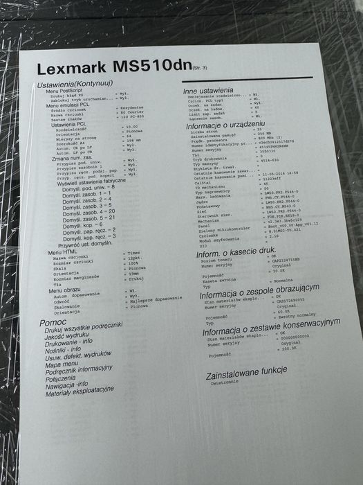 Nowy Lexmark MS510 dn
