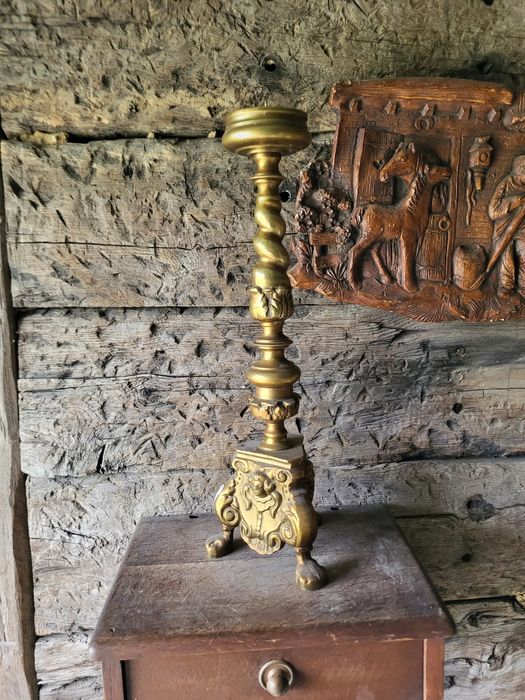 Mosiężny lichtarz 5,8 kg Anioł podstawa