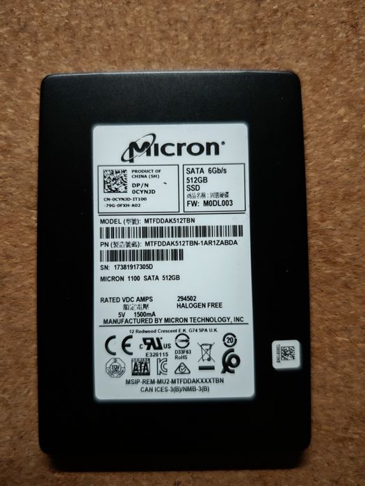 Dysk SSD Sata Micron 1100 512GB