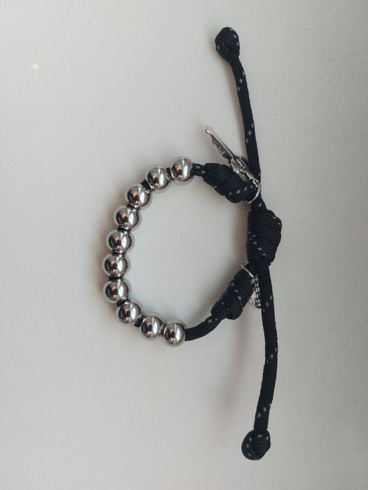 Różaniec na rękę z koralikami 1 cm stal nierdzewna paracord 4mm