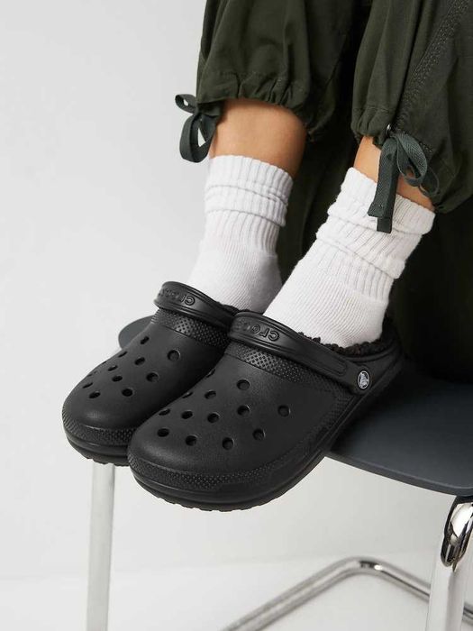 Утепленные сабо Crocs Classic Lined Clog. Утеплені чорні тапочки Crocs. Жіночі сабо крокси оригінальні утеплені Crocs. Чорні Crocs. Женские кроксы