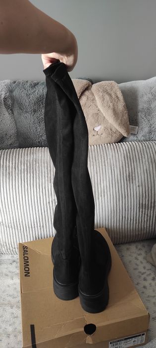 Buty kozaki wysokie muszkieterki tom tailor 41 zamszowe zamek