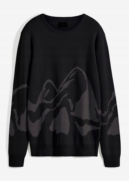 B.P.C męski czarny sweter w szary wzór L.