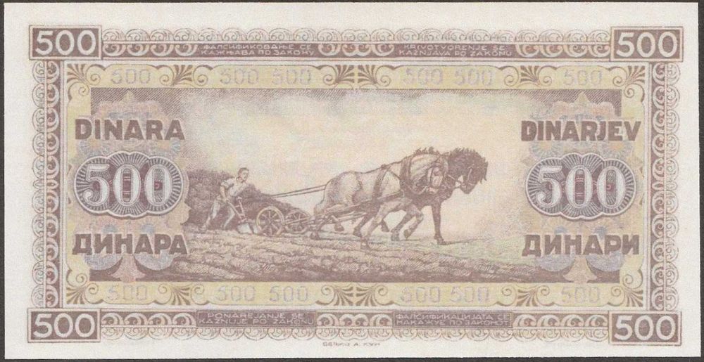 Jugosławia 500 dinarów 1946
