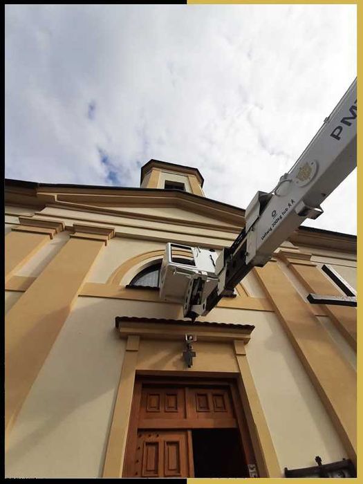 Usługi wysokościowe podnośnikiem koszowym 16m