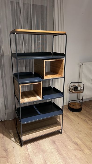 Regal loftowy loft drewno drewniany metal