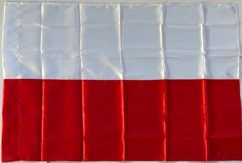 Flaga Polski z atlasu 70x105 cm