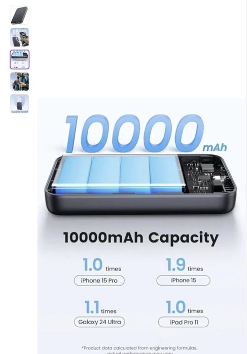 Огляд Зовнішній акумулятор (павербанк) UGREEN 10000mAh 30W QI2 Black