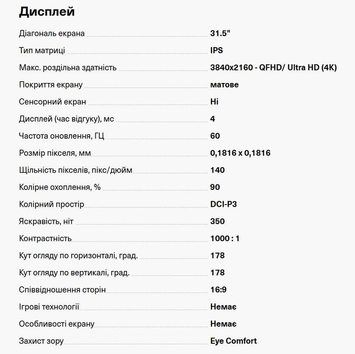 Монітор тріснутий Lenovo ThinkVision P32p-20 4K 31.5" IPS (62A2GAR2)