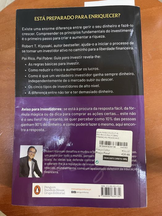 Livro Pai Rico, Pai Pobre - Guia para Investir