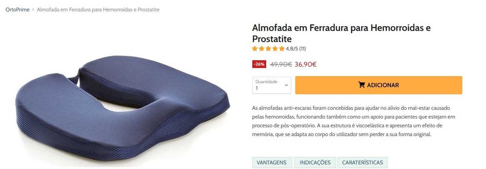 Almofada para hemorroidas