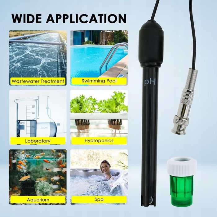 Elektroda pH jakości wody z kablem BNC 300 cm 3000 mm