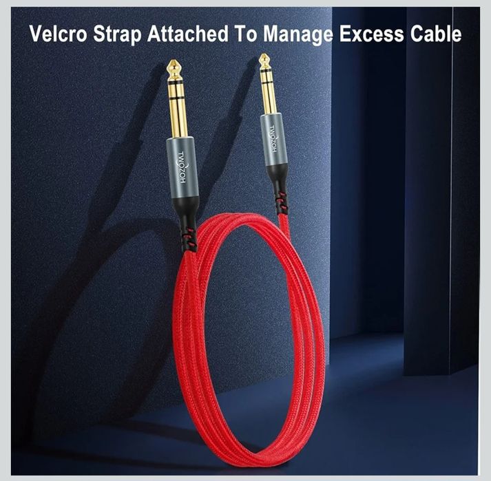 Twozoh Jack zrównoważony kabel audio stereo TRS, 6,35 mm do 6,35 mm