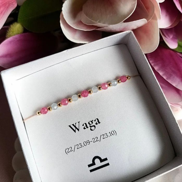 Bransoletka zodiakalna WAGA. Prezent. Rękodzieło. Handmade
